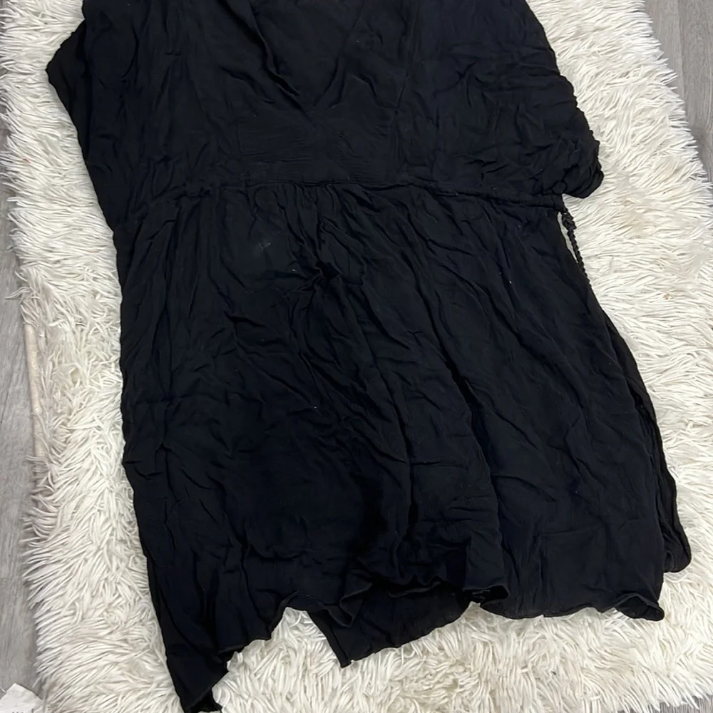 LAUREN RALPH LAUREN Black Sleeveless Knee Length Womens swim cover up